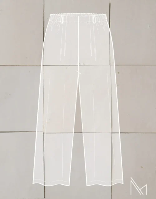 Dessin technique du pantalon Nomad – patron couture pantalon large, vue de face
