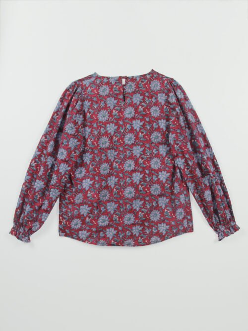 Blouse Ruby à plat vue de dos – patron blouse femme à manches ballon