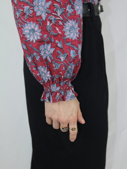 Détail tissu et couture du patron Ruby – blouse femme cousue main
