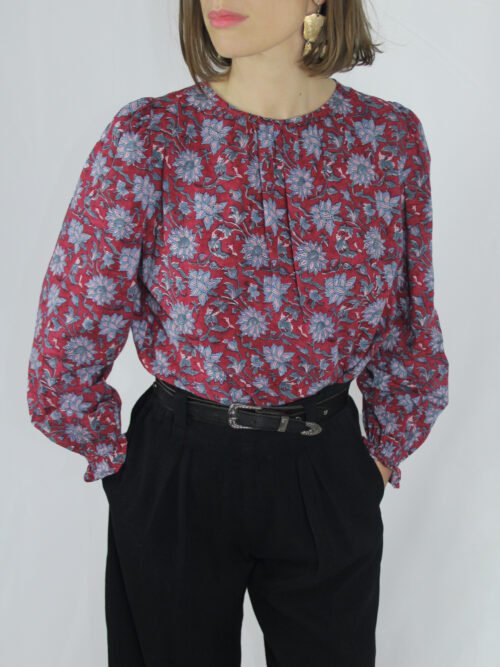 Patron blouse femme Ruby, modèle ample avec encolure froncée – vue de face