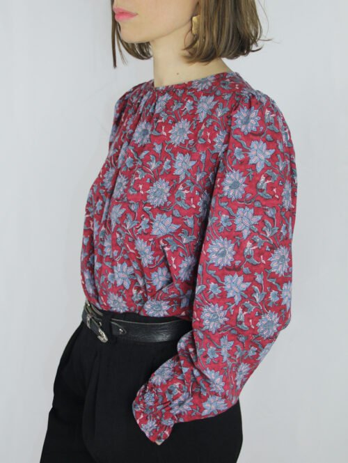 Manches ballon du patron blouse Ruby – version courte et froncée
