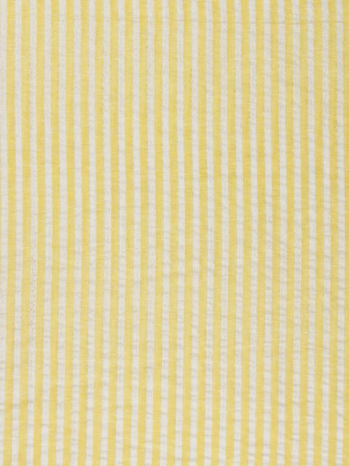 Seersucker rayé jaune et blanc – Image 3