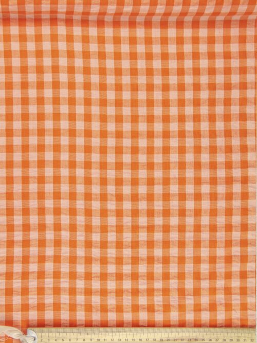 Seersucker vichy orange – Image 3