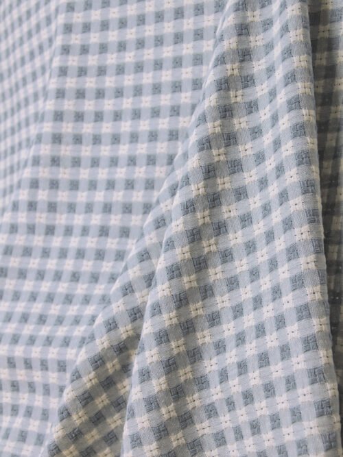 Vichy Fantaisie Bleu Gris et blanc – Image 3
