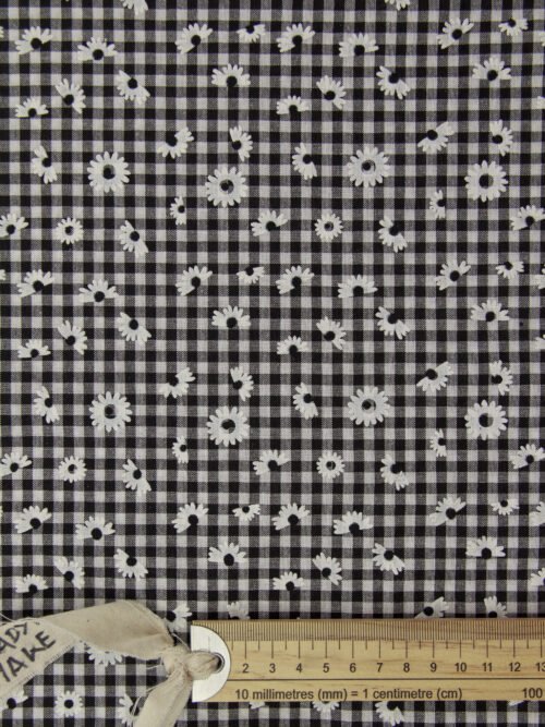 Vichy Noir et Blanc Imprimé Marguerites – Image 4