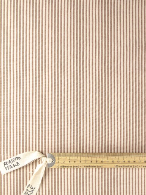 Chambray viscose- rayé Blanc Camel – Image 4