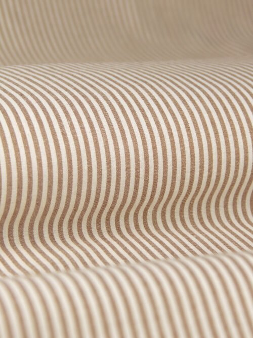 Chambray viscose- rayé Blanc Camel