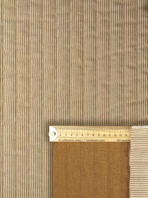 Matelassé rayures 2mm - Ocre Blanc – Image 3