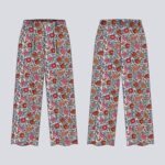 Tissu block print jardin de fleur – kit couture pantalon Nomad