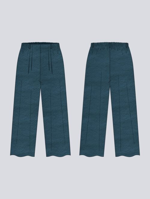 Tissu seersucker bleu – box couture pantalon Nomad