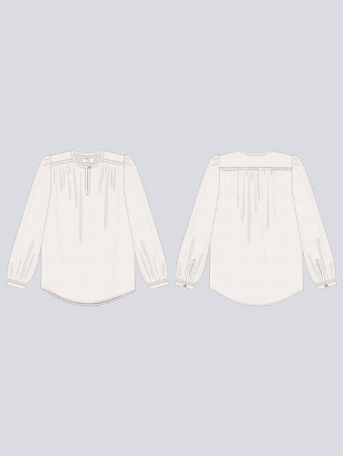 Voile de coton jacquard blanc – tissu léger pour blouse box couture