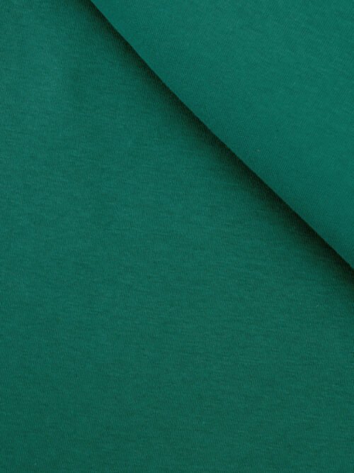 Gros plan du tissu molleton bleu vert sarcelle avec envers gratté, texture sweatshirt douce.
